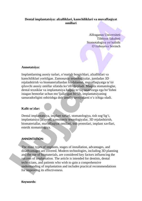 Dental implantatsiya: afzalliklari va kamchiliklari
