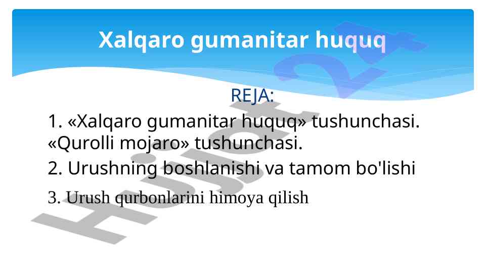 Xalqaro gumanitar huquq tushunchasi va urush qurbonlari