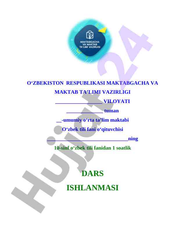 10-sinf o'zbek tili Sport – hayot, quvonch, sog‘liq dars ishlanma