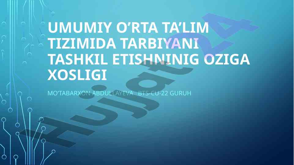 Zamonaviy ta’limni tashkil etish shakllari