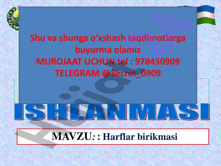 Harflar birikmasi taqdimoti boshqaruvi