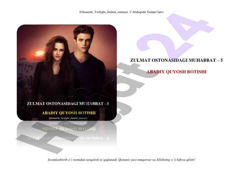 Zulmat ostonasidagi muhabbat va abadiy quyosh