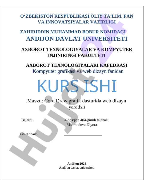 Web dizayn yaratuvchi coreldraw grafik dasturi