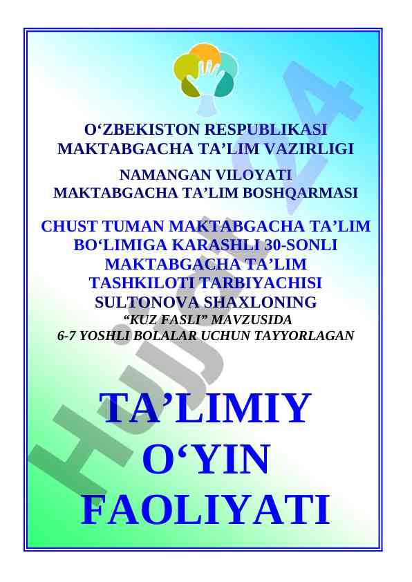 Kuz fasli: 6-7 yoshli bolalar uchun ta'limiy o'yin