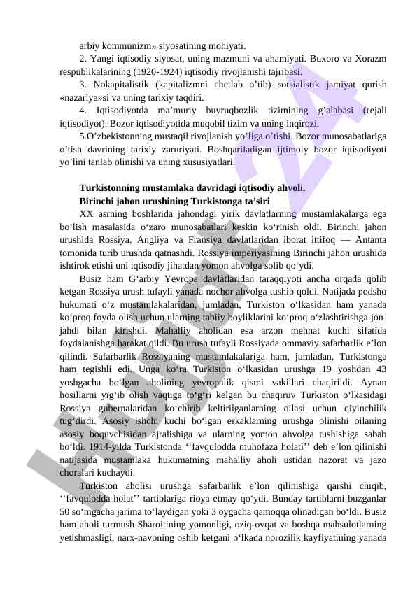 O'zbekistonda iqtisodiy rivojlanish tajribalari