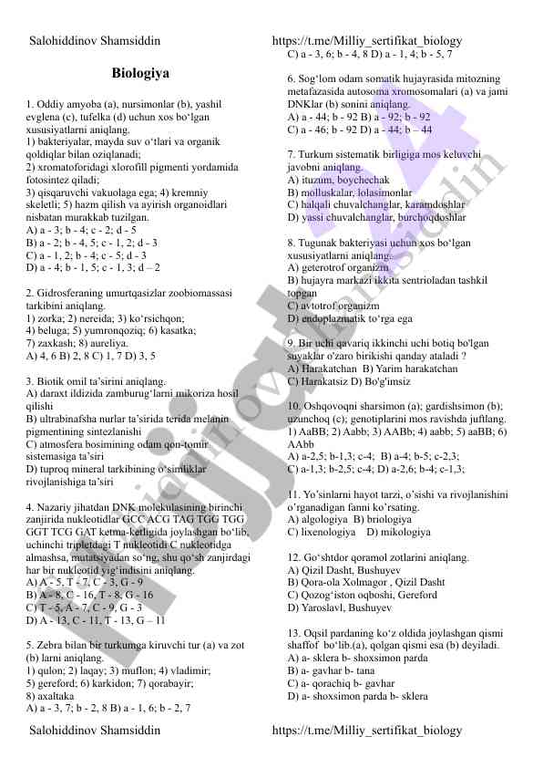 Biologiya laboratoriya ishlari va tadqiqotlar
