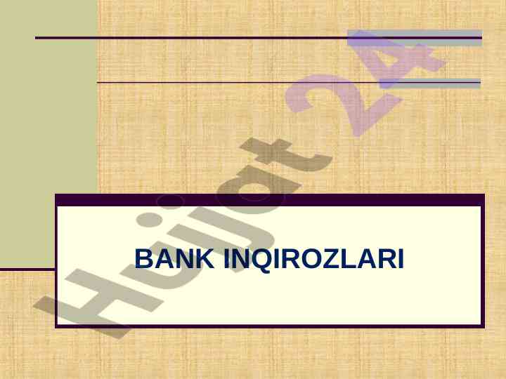 Bank inqirozlari va ularning ta'siri