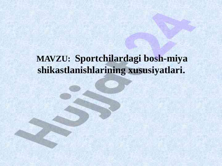 Sportchilarda bosh-miya shikastlanishlari tahlili