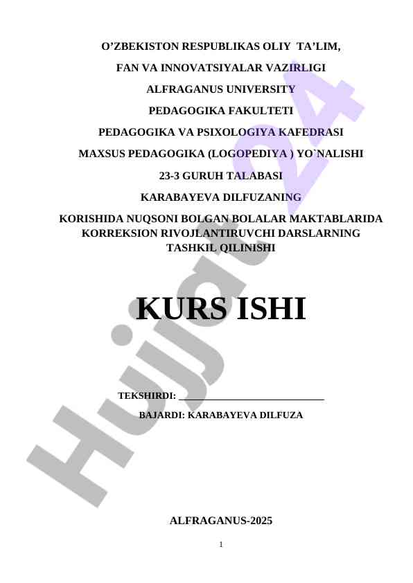 Korriktsion rivojlantiruvchi darslar tashkil qilishi