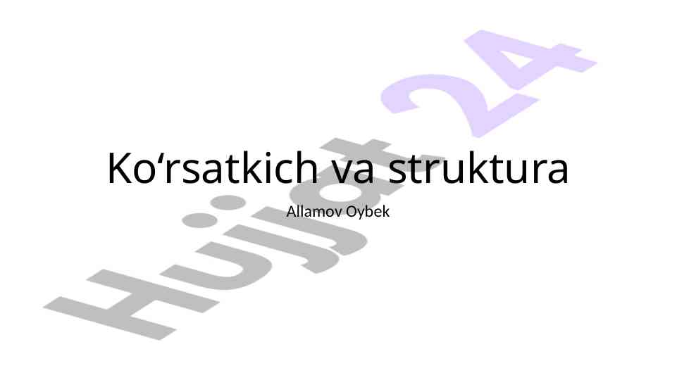 Struktura va ko'rsatkichlar ma'lumotlarni tahlil qilish
