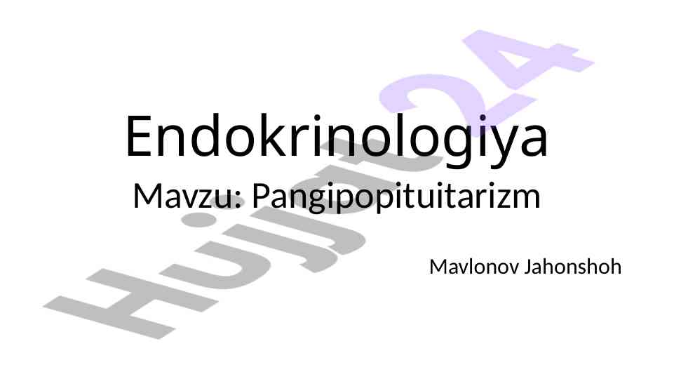 Pangipopituitarizm haqida ilmiy maqola