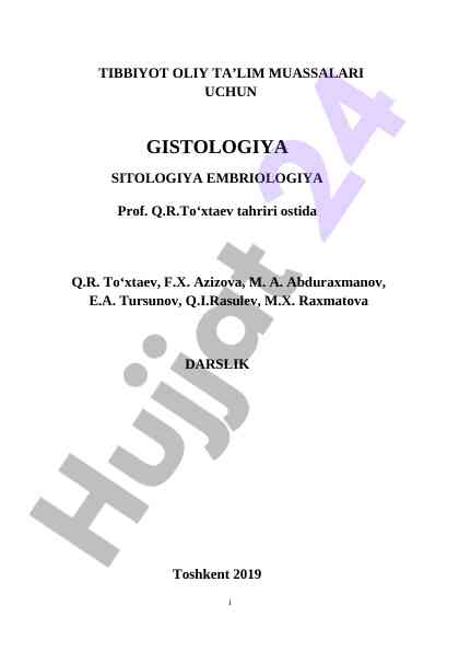 Gistologiya sitologiya embriologiya darslik