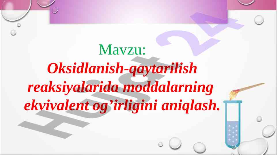 Ekvivalent og‘irliklarni aniqlash reaksiyalarda