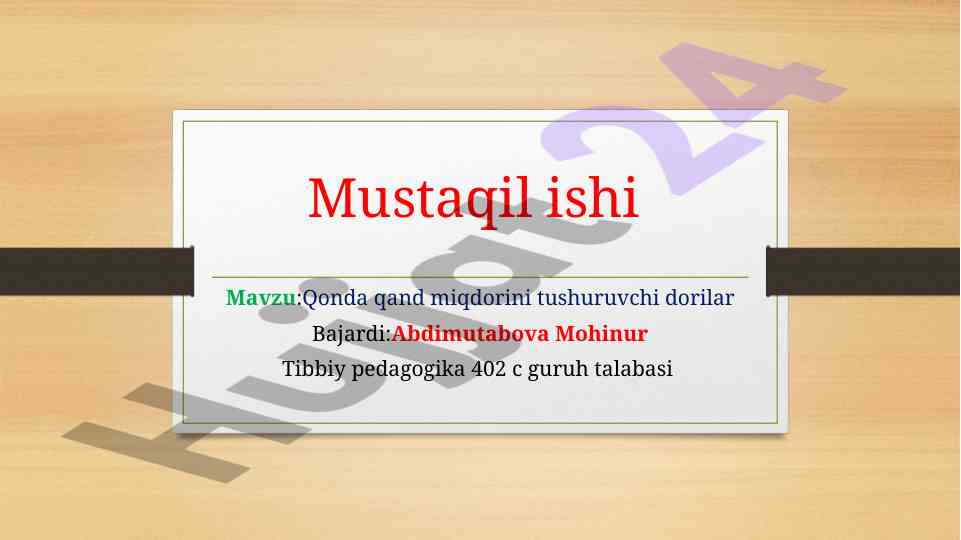 Qonda qand miqdorini tushuruvchi dorilar