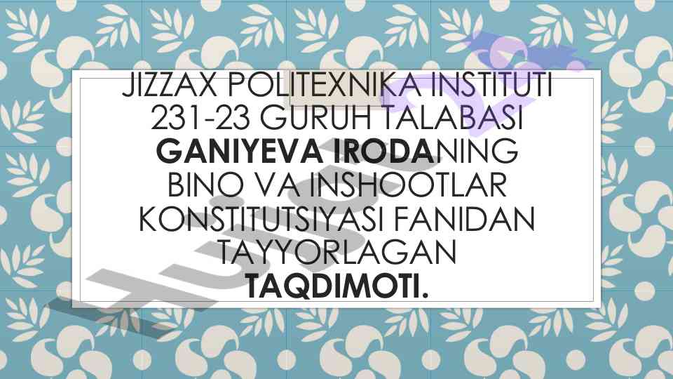 Metall konstruksiyalar haqida taqdimot
