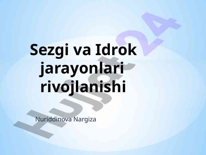 Sezgi va idrok jarayonlarini rivojlantirish tushunchalari