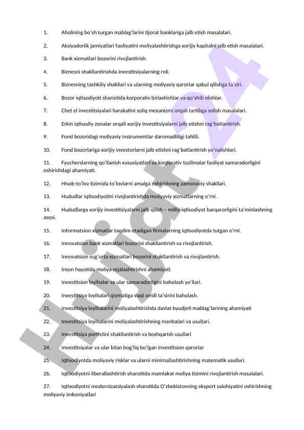 Xorijiy investitsiyalarni jalb etish masalalari