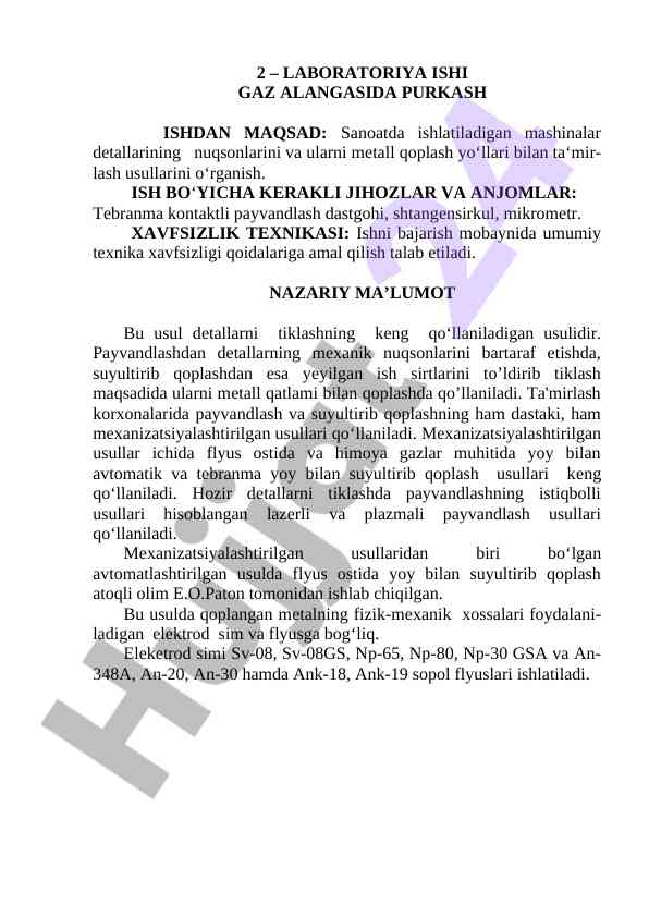 Gaz alangasida purkash usullari tahlili