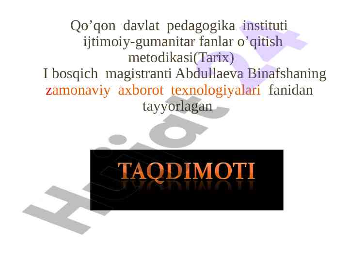 Axborotni himoyalash va antivirus dasturlari
