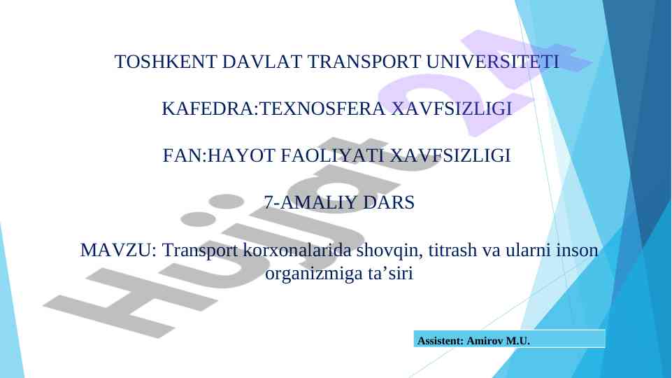 Transport korxonalarida shovqin va inson salomatligi