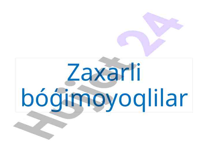 Zaharli hayvonlar va ulardan himoya usullari