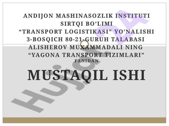 Daryo transportining asosiy tеxnik jihozlari