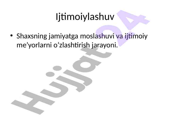 Ijtimoiylashuv shaxsning jamiyatga moslashuvi