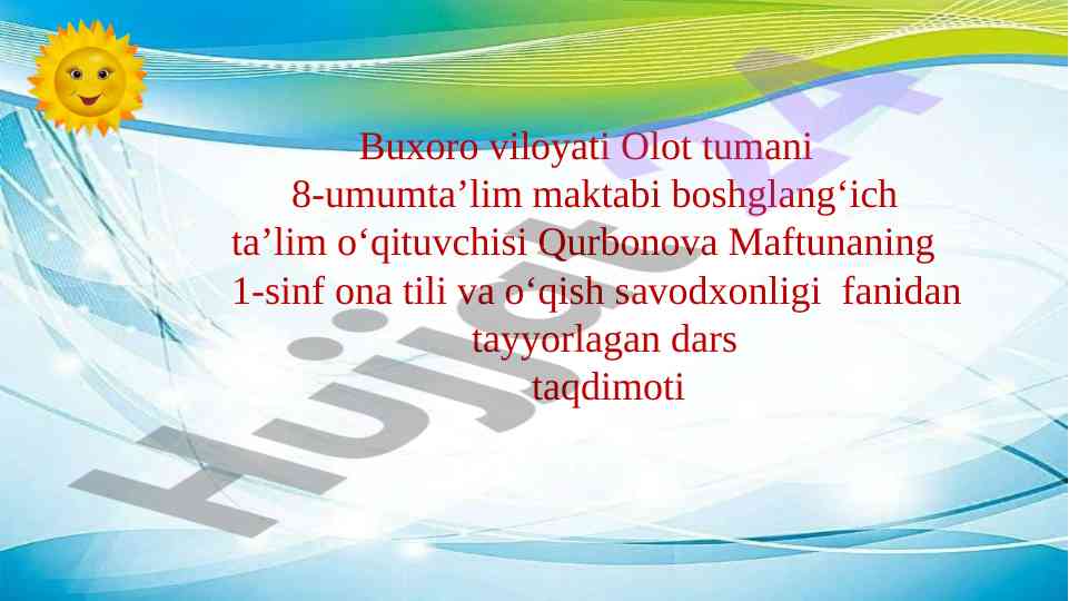 Tabiat ne'matlari dars taqdimoti