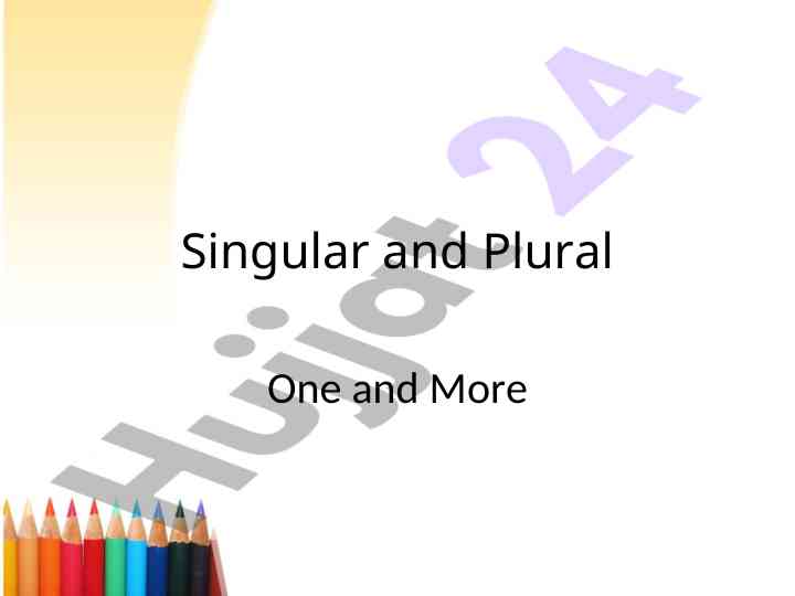 Understanding singular and plural nouns in english