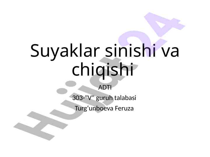 Suyaklar sinishi va chiqishi tahlili