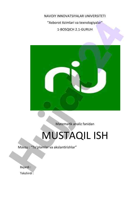 Toplamlar va akslantirishlar asoslari
