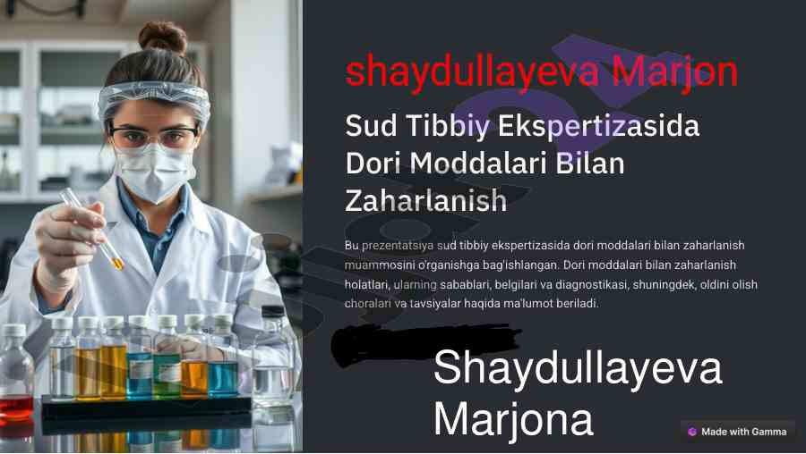 Sud tibbiy ekspertizasida dori moddalari bilan zaharlanish