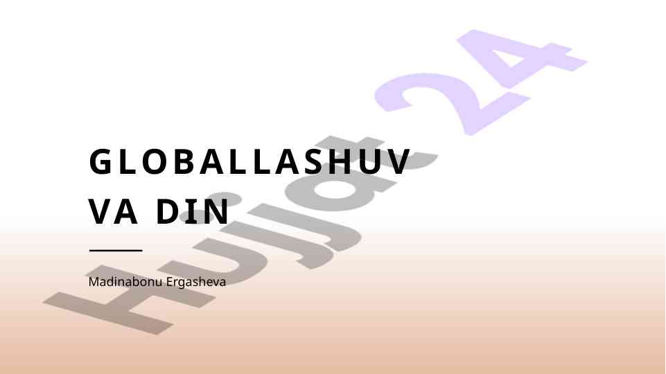 Globallashuv Va Din 