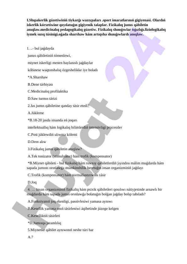 Sport imaratlarining gigienasi va talaplar