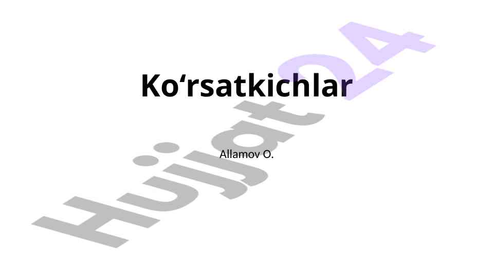 Ko‘rsatkichlar va dasturlashda ularning ahammiyati