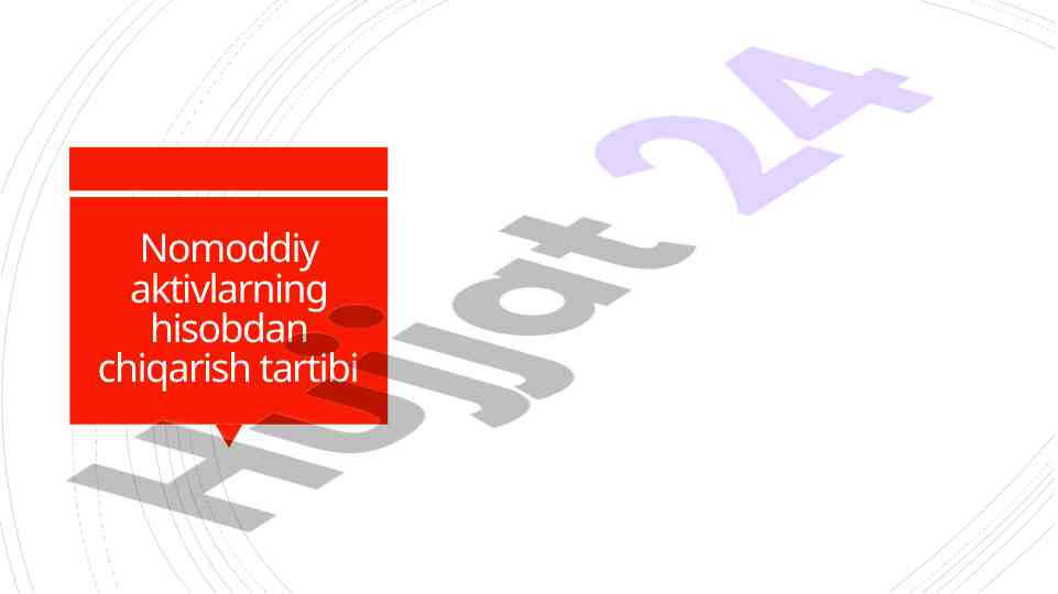 Nomoddiy aktivlarning hisobdan chiqarish tartibi
