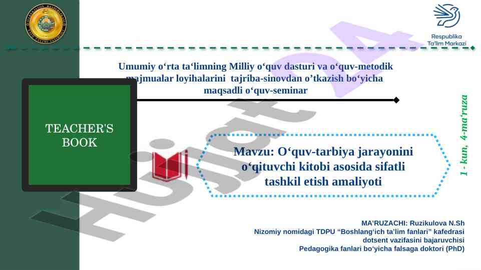 Sifatli o‘quv-tarbiya jarayonini tashkil etish