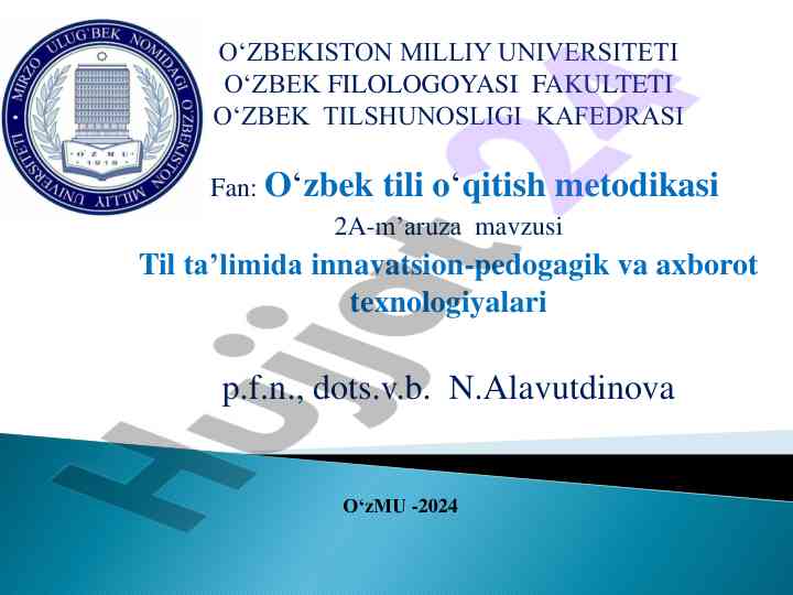 Innovatsion pedagogik texnologiyalar o‘qitishda