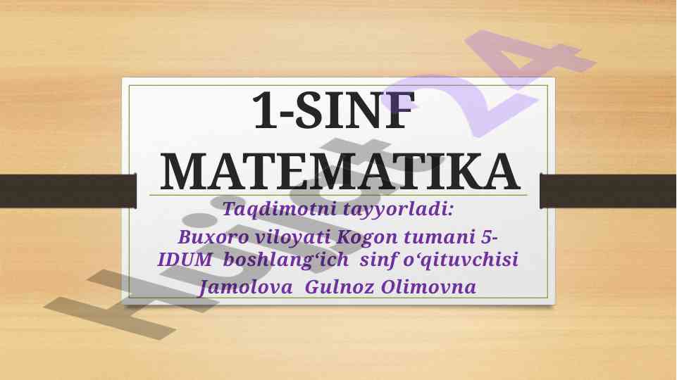 1-sinf matematikada qo‘shish mavzusi taqdimoti