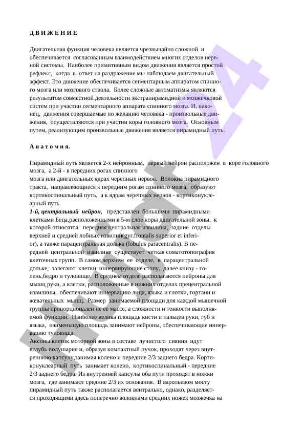 Dvigatelnaya funktsiya cheloveka i tsentr nervnoy sistemy