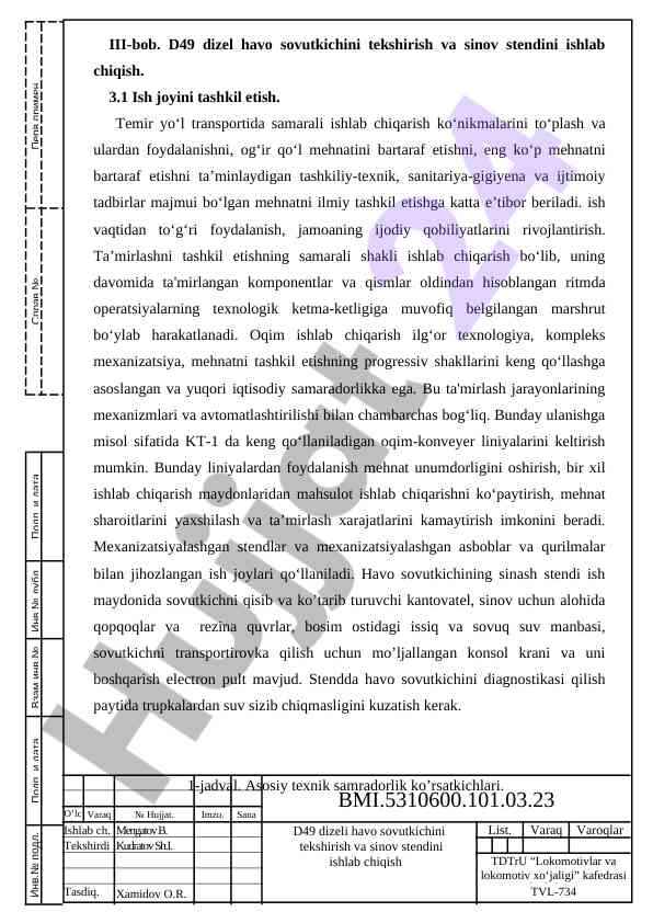D49 Dizel Havo Sovutkichini Tekshirish Va Sinov