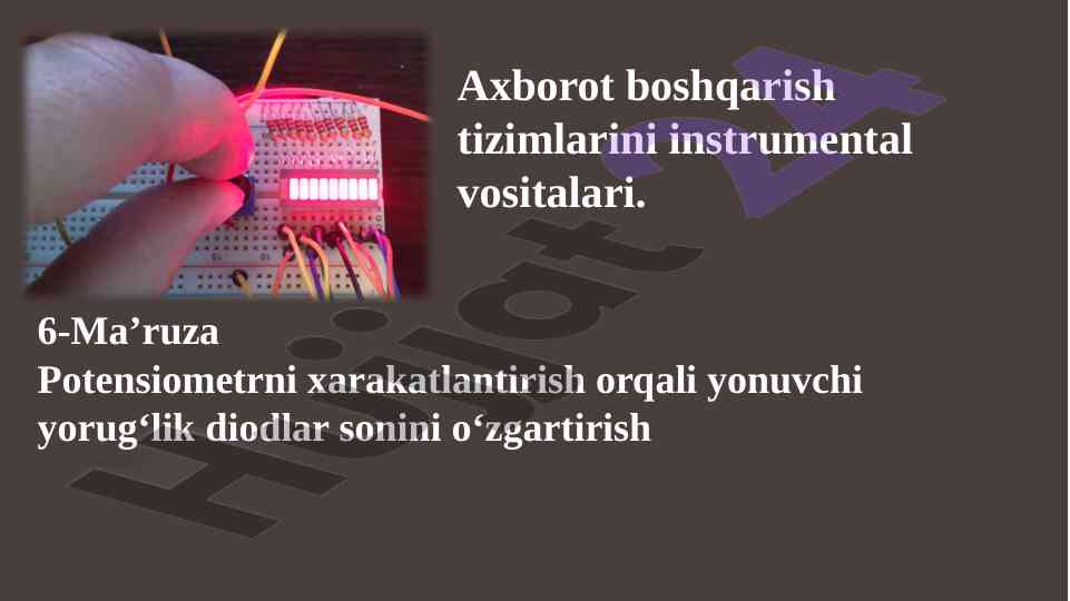 Potensiometr va ledlar: nazorat qilish usullari