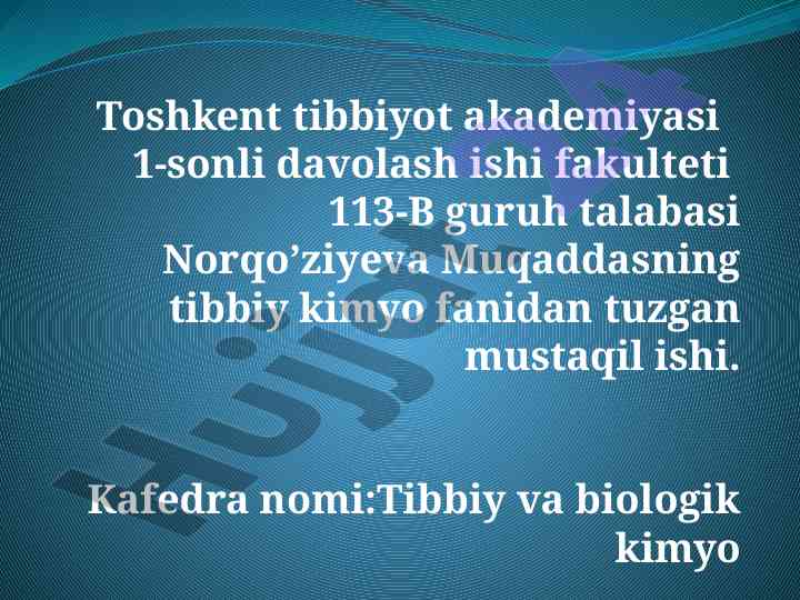 Tibbiyotda fermentlarning qo‘llanishi va ahamiyati