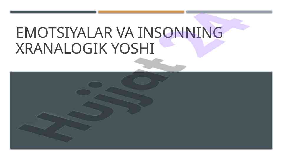 Emotsiyalar va insonning xronologik yoshi