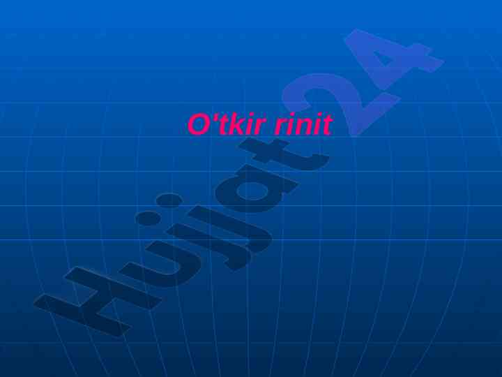 O'tkir rinitning etiologiyasi va patogenezi