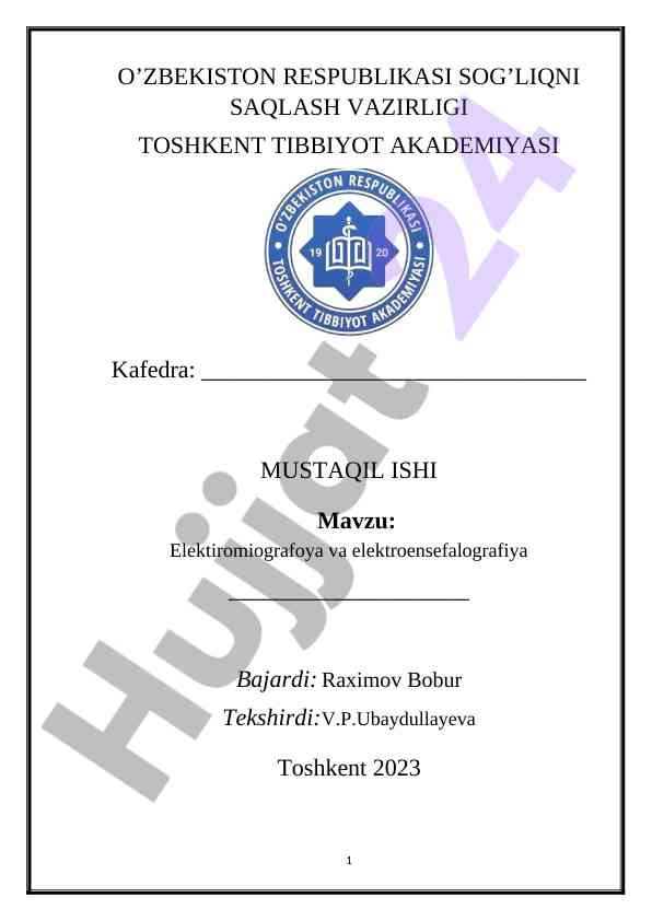 Elektiromiografoya va elektroensefalografiya tadqiqoti