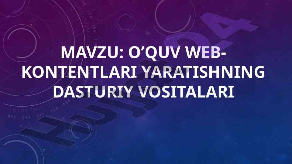 Dasturlash tillari va texnologiyalari taqdimoti