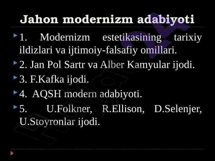 Modernizm estetikasining tarixiy ildizlari