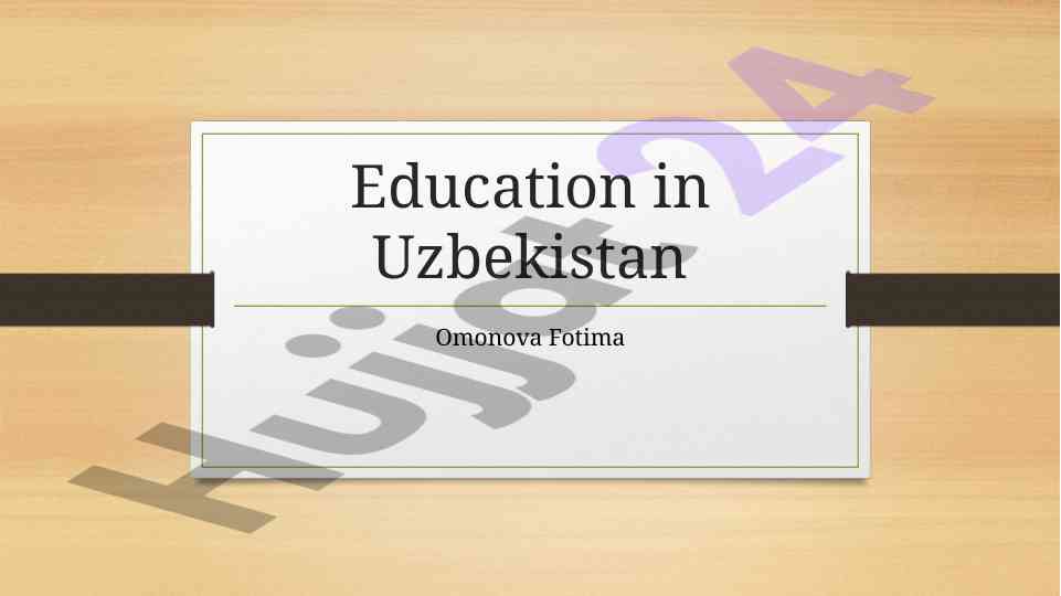 Model of education system in uzbekistan