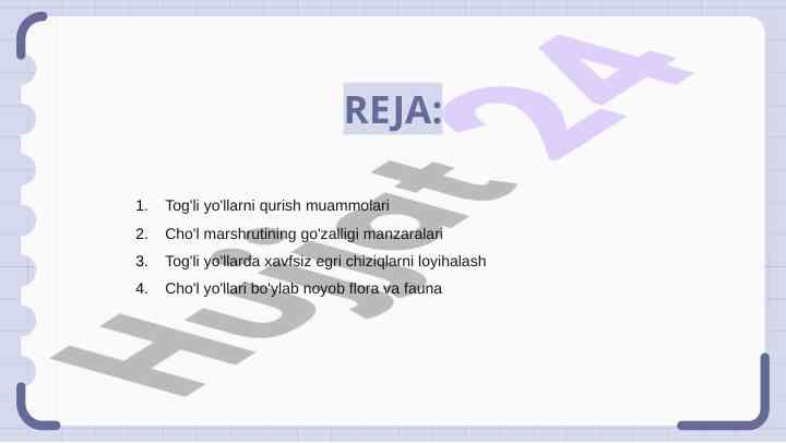 Tog'li Yo'llarni Qurish Muammolari